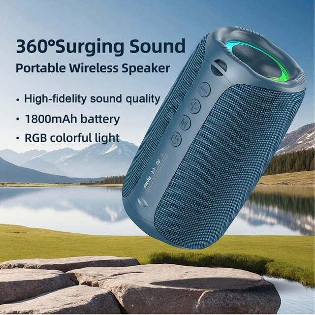Alt view image 2 of 7 - VELATEMOR Portable Bluetooth Speaker 80W Full Range with Full Range, BT 5.4, 360 Surround Sound, High Fidelity Sound Quality, Wireless Stereo, for Home Party Outdoors (Blue)