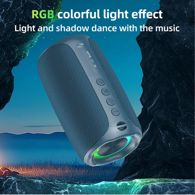Alt view image 4 of 7 - VELATEMOR Portable Bluetooth Speaker 80W Full Range with Full Range, BT 5.4, 360 Surround Sound, High Fidelity Sound Quality, Wireless Stereo, for Home Party Outdoors (Blue)