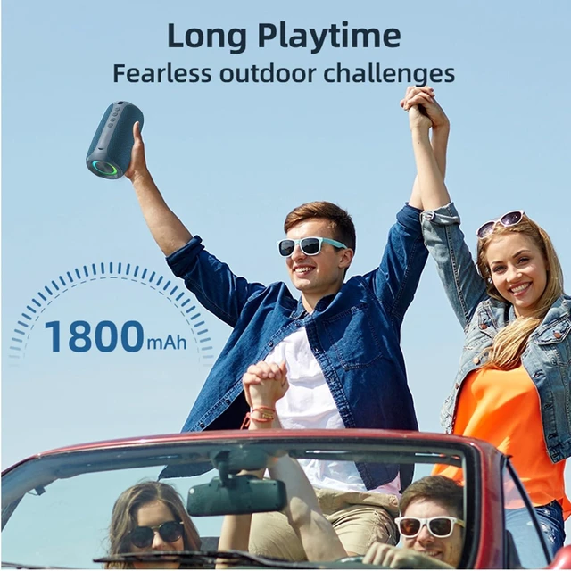 Alt view image 5 of 7 - VELATEMOR Portable Bluetooth Speaker 80W Full Range with Full Range, BT 5.4, 360 Surround Sound, High Fidelity Sound Quality, Wireless Stereo, for Home Party Outdoors (Blue)