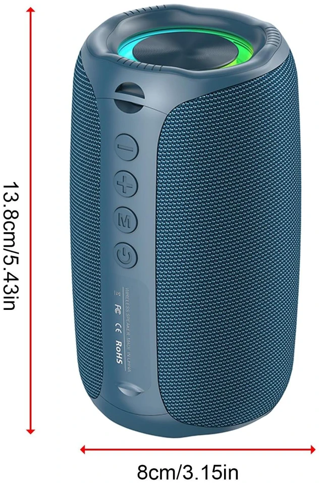 Alt view image 7 of 7 - VELATEMOR Portable Bluetooth Speaker 80W Full Range with Full Range, BT 5.4, 360 Surround Sound, High Fidelity Sound Quality, Wireless Stereo, for Home Party Outdoors (Blue)