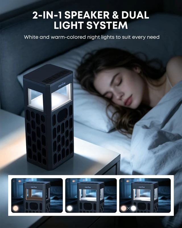 Alt view image 4 of 7 - 30W Portable Bluetooth Speaker, Deep Bass, IPX6 Waterproof, LED Lights | 30W stereo sound, IPX6 water resistance, dual white/warm lights, 12-hour playtime, wireless stereo pairing, hands-free calls.