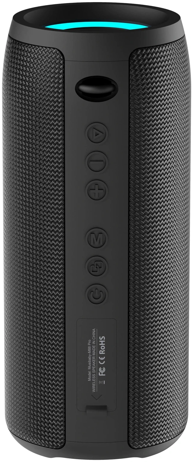 Main image of MUSIBABY M88 40W Bluetooth Speaker, IPX6, 40H Playtime, Dark Gray | Portable 40W stereo sound with IPX6 splash protection, RGB lights, 40H playtime, Bluetooth 5.3 and dual pairing