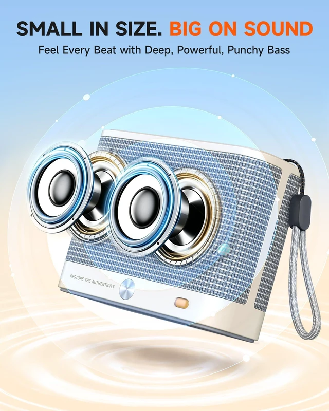 Alt view image 2 of 7 - AOC Portable Bluetooth Speaker, Shower Speaker, Wireless Stereo Pairing | BT 5.4, BassUp, IP65 Waterproof, Dustproof, 30-Hour Playtime, Compact Small for Home, Outdoors, Black