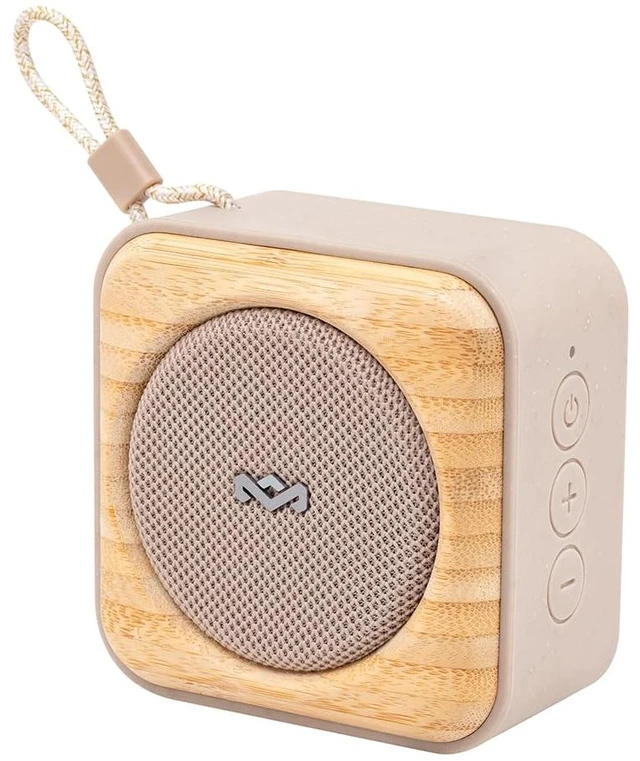 Main image of House of Marley Roots Bluetooth Speaker, Portable Wireless, IP67 Waterproof, 10-Hour Playtime, Quick Charge, Party Pair, Bottle Opener, Eco-Friendly, Bamboo Accent (Cream) Great Stocking Stuffer Gift