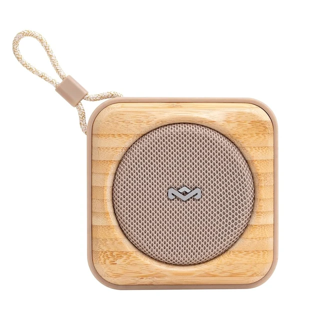 Alt view image 2 of 7 - House of Marley Roots Bluetooth Speaker, Portable Wireless, IP67 Waterproof, 10-Hour Playtime, Quick Charge, Party Pair, Bottle Opener, Eco-Friendly, Bamboo Accent (Cream) Great Stocking Stuffer Gift
