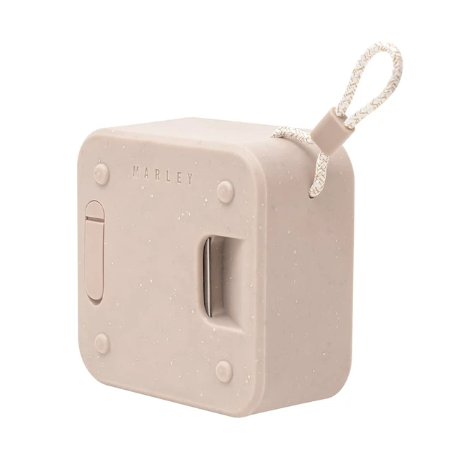 Alt view image 3 of 7 - House of Marley Roots Bluetooth Speaker, Portable Wireless, IP67 Waterproof, 10-Hour Playtime, Quick Charge, Party Pair, Bottle Opener, Eco-Friendly, Bamboo Accent (Cream) Great Stocking Stuffer Gift