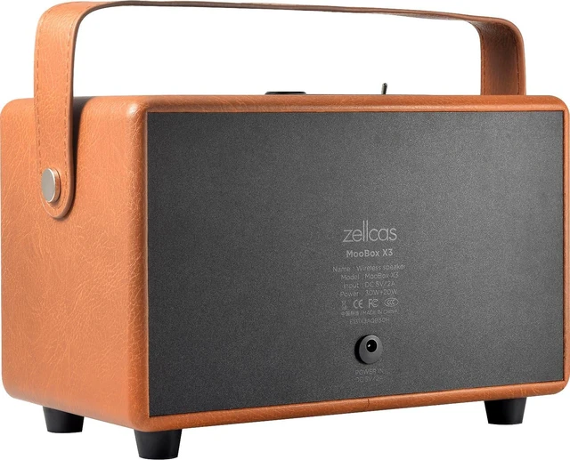 Alt view image 7 of 7 - PHASEOTECH Vintage Bluetooth Speaker, 50W Portable Wireless Speaker with Deep Bass, Rechargeable Battery, Bluetooth 5.0 and AUX Input for Home, Office, Party and Camping, Brown
