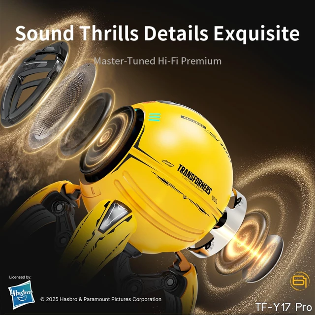 Alt view image 5 of 7 - Transformers TF-Y17Pro Mecha Bluetooth TWS Speaker, 10W Hi-Fi 57mm Driver, Portable RGB Speaker with Detachable Foldable Tri-Pedal Stand, 2000mAh, Gaming Desk Décor Autobots (Bumblebee Yellow)