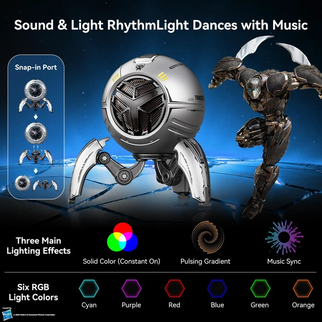 Alt view image 6 of 7 - Transformers Speakers Bluetooth Wireless, Bluetooth 5.4, TWS Pairing | Wireless Portable Speaker with Bass, 2000mAh, Colorful RGB Light, Detachable Foldable Tri-Pedal Stand for outdoor,home,travel
