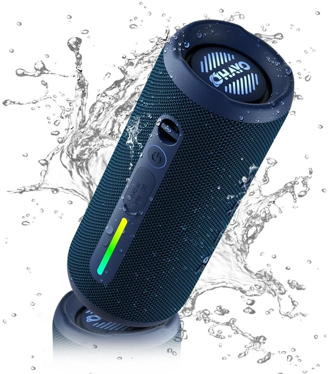 Main image of OHAYO Portable Bluetooth Speaker, IPX7 Waterproof Wireless Speaker with 24W Stereo Sound, Active Extra Bass, Bluetooth 5.3, RGB Lights, Dual Pairing, Up to 30H Playtime for Home, Outdoor, Party