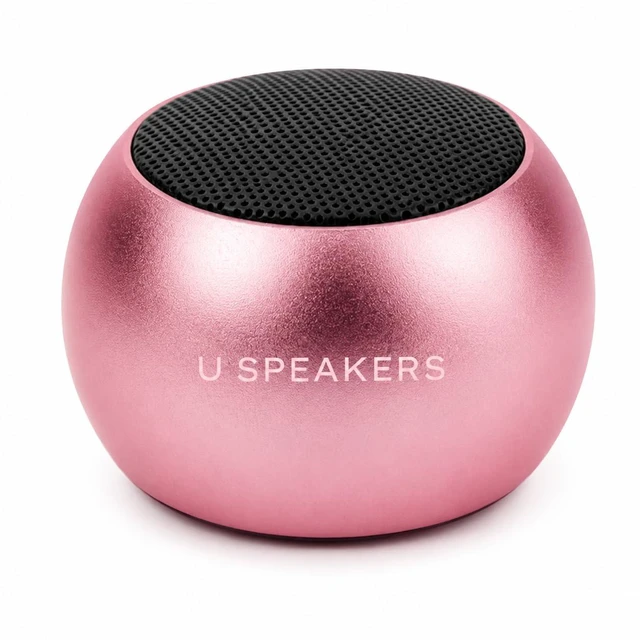 Main image of Fashionit U Mini Bluetooth Speaker, Portable Small Magnetic, Pink | aluminum shell, magnetic base, golf cart mount, TWS stereo pair, 30 ft range, rechargeable, travel and gift use