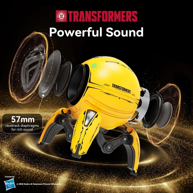 Alt view image 3 of 7 - Transformers Speakers Bluetooth Wireless, Bluetooth 5.4, TWS Pairing | Wireless Portable Speaker with Bass, 2000mAh, Colorful RGB Light, Detachable Foldable Tri-Pedal Stand for outdoor,home,travel