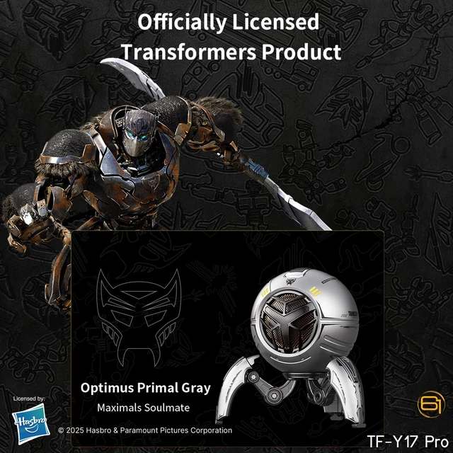 Alt view image 2 of 7 - Transformers TF-Y17Pro Mecha Bluetooth TWS Speaker, 10W Hi-Fi 57mm Driver, Portable RGB Speaker with Detachable Foldable Tri-Pedal Stand, 2000mAh, Gaming Desk Décor Autobots (Optimus Primal Gray)