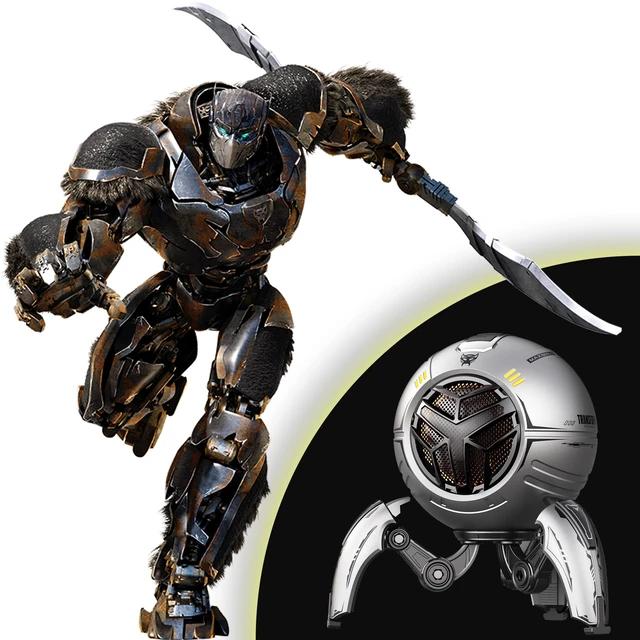 Alt view image 4 of 7 - Transformers TF-Y17Pro Mecha Bluetooth TWS Speaker, 10W Hi-Fi 57mm Driver, Portable RGB Speaker with Detachable Foldable Tri-Pedal Stand, 2000mAh, Gaming Desk Décor Autobots (Optimus Primal Gray)
