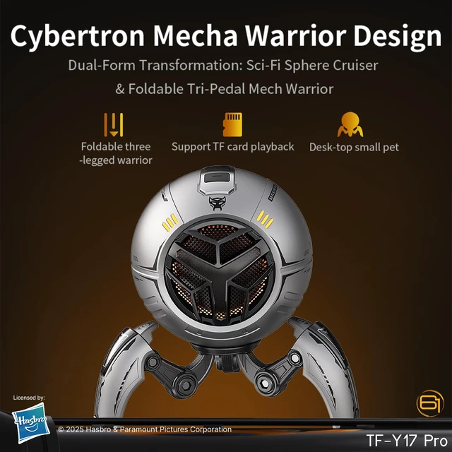 Alt view image 3 of 7 - Transformers TF-Y17Pro Mecha Bluetooth TWS Speaker, 10W Hi-Fi 57mm Driver, Portable RGB Speaker with Detachable Foldable Tri-Pedal Stand, 2000mAh, Gaming Desk Décor Autobots (Optimus Primal Gray)