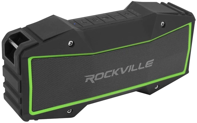 Main image of Rockville Rock Everywhere Black Portable Bluetooth Speaker IPX6 Waterproof | TWS Wireless Stereo Link, 15W RMS, 3.5mm Aux / TF Card, USB Charging, Built-in Mic, 47-Hour Battery, Bar Mount Included