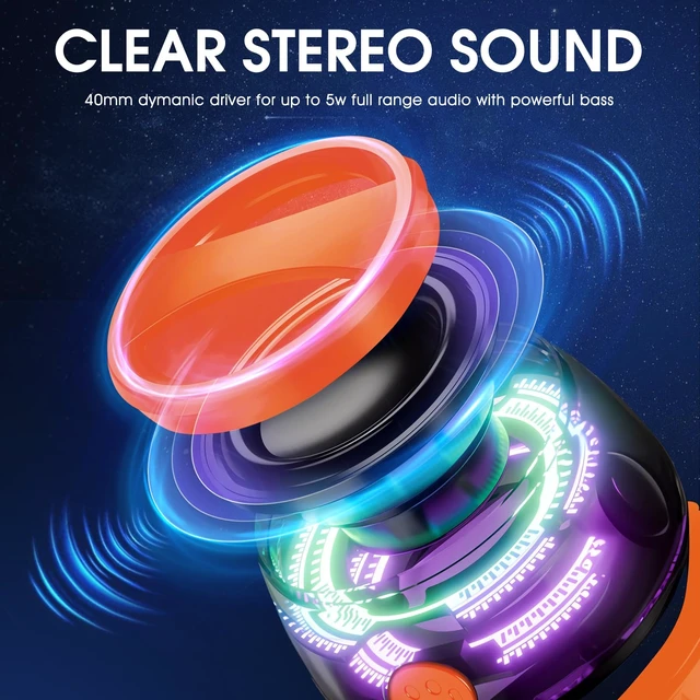 Alt view image 3 of 7 - Xpoovv Magnetic Bluetooth Speaker Mini Portable Speaker with RGB Lights, Phone Holder, Strong Magnet for Metal Surfaces Small Wireless Speaker for Teens, Travel, Outdoor, Gifts(2 Pack, Orange)