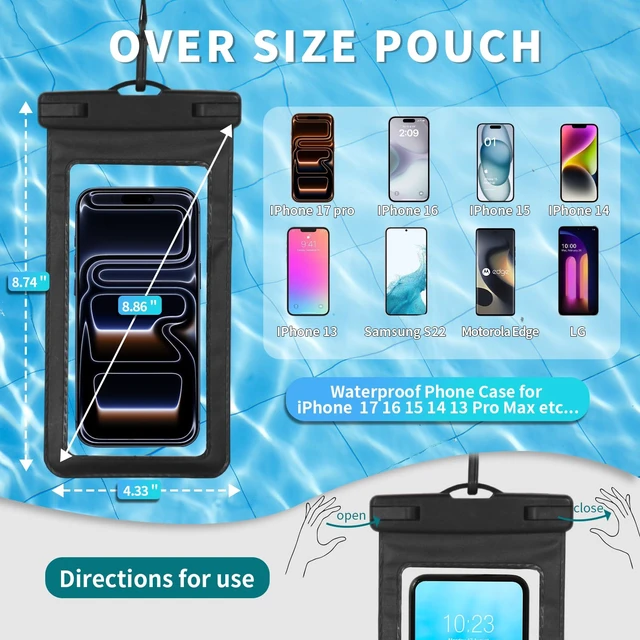 Alt view image 3 of 7 - EBODA Bluetooth Shower Speaker with Waterproof Phone Pouch, Gifts for Men | Rugged & Ready for Any Wet Adventure, Stuff for Boat, Travel, Beach, Cruise Essentials, Touch Screen, Lanyard Included