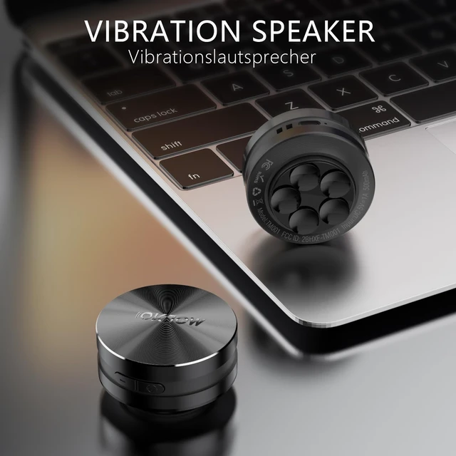 Alt view image 3 of 7 - Okjew 2 pcs Bone Conduction Speaker Bluetooth Vibration Speaker RMS 7.5W | 360° Surround Sound with Suction Cup 3D Stereo Audio for Bedroom, Kitchen, Office, Outdoor, TWS Pairing