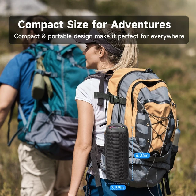 Alt view image 5 of 6 - ZEALOT Portable Bluetooth Speaker, Speakers Bluetooth Wireless, Outdoor Speaker Waterproof, IPX6, 40W Loud Stereo Sound Deep Bass, Long Playtime,USB/TF/AUX, Speaker for Phone, Beach, Hiking-Black