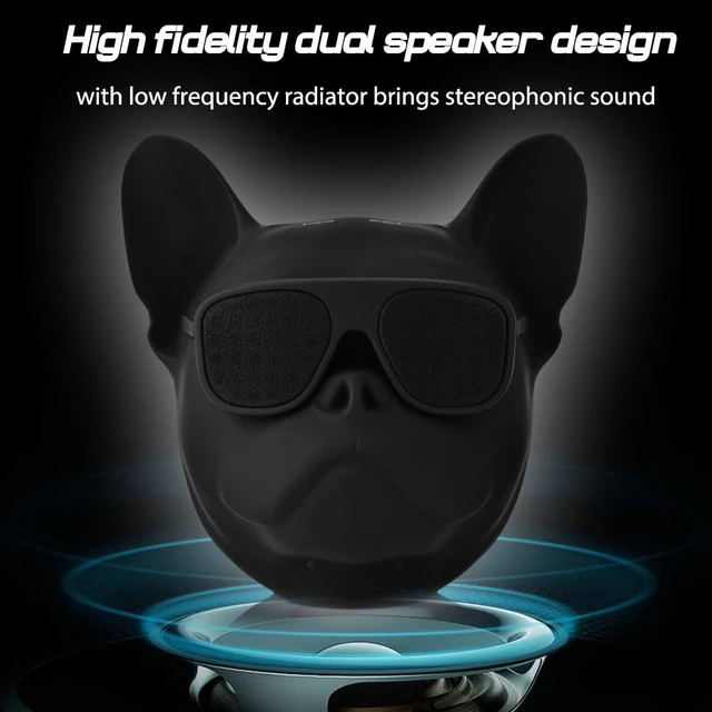 Alt view image 5 of 7 - PUSOKEI Wireless French Bulldog Mini Outdoor Portable Speaker with Stereo Super Bass, Personalized Cool Speaker for Home Party, Cafe, Bar