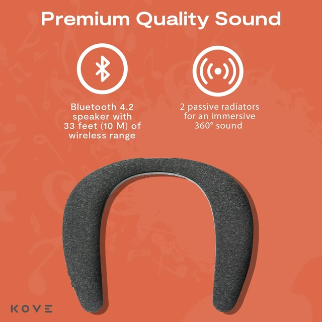 Alt view image 3 of 6 - KOVE Konvex Bluetooth Sound Collar - Wearable 360 Neck Speaker | 360 Immersive Sound, Up to 33 Ft Wireless Range - Lightweight, Ultra Comfortable Ergonomic Design for Home, Outdoor & Travel