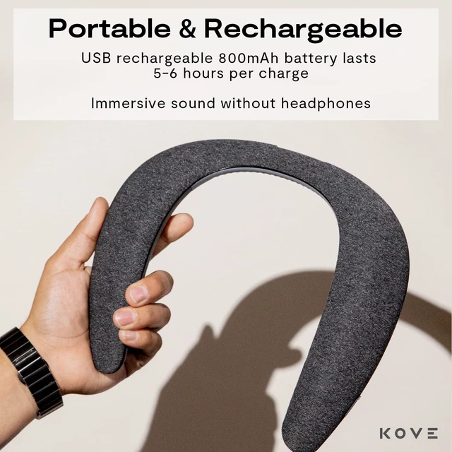 Alt view image 4 of 6 - KOVE Konvex Bluetooth Sound Collar - Wearable 360 Neck Speaker | 360 Immersive Sound, Up to 33 Ft Wireless Range - Lightweight, Ultra Comfortable Ergonomic Design for Home, Outdoor & Travel