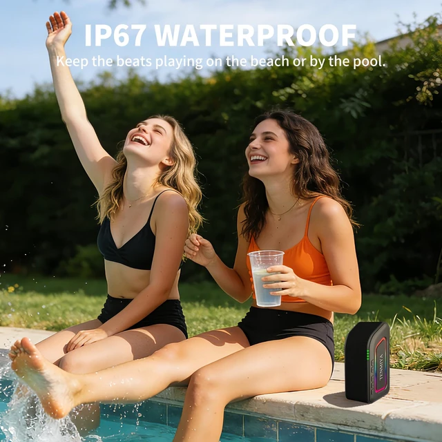 Alt view image 4 of 7 - Portable Bluetooth Speaker, 30W Loud Wireless Speaker with Stereo Sound and Deep Bass, IPX7 Waterproof, BT 5.3,12H Playtime, TWS Pairing, Home/Outdoor/Travel/Golf/Bike Speaker for Men/Women/Teen Gift