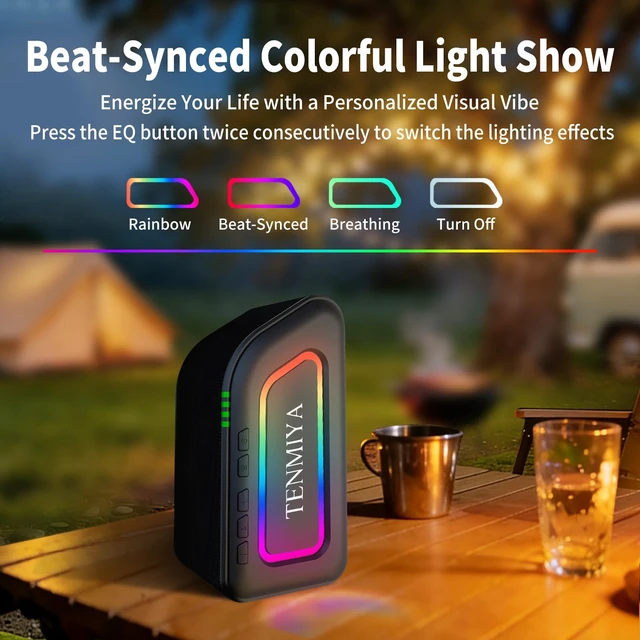 Alt view image 7 of 7 - Portable Bluetooth Speaker, 30W Loud Wireless Speaker with Stereo Sound and Deep Bass, IPX7 Waterproof, BT 5.3,12H Playtime, TWS Pairing, Home/Outdoor/Travel/Golf/Bike Speaker for Men/Women/Teen Gift