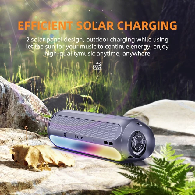 Alt view image 2 of 7 - CYBORIS Solar Power Magnetic Golf Bluetooth Speaker, 30W Golf Speaker Outdoor Portable Wireless Speakers IPX6 Waterproof with LED RGB Lights 30H Playtime Deep Bass for Golf Cart Gifts, Beach, Hiking
