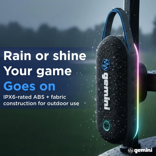 Alt view image 4 of 7 - Gemini Magnetic Bluetooth Golf Cart Speaker, Waterproof (BeatGrip Pro) | Magnetic golf cart speaker, waterproof - 8 hr battery, USB-C - 8 LED modes, mic - multi-link to 50