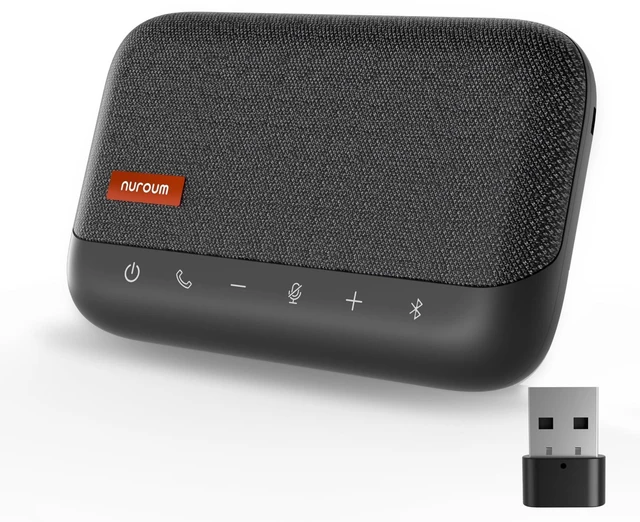 Main image of NUROUM A15 Bluetooth Conference Speaker and Microphone, Daisy Chain, Grey | Portable Wireless Speakerphone, 360° Noise Cancelling Voice Pickup, Daisy Chian for Computer/Laptop via Bluetooth/Dongle/USB