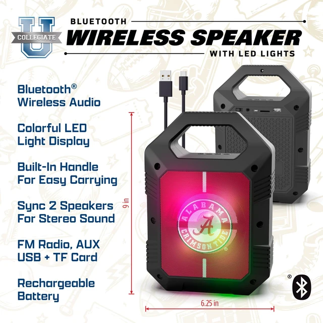 Alt view image 3 of 7 - SOAR NCAA ShockBox XL LED Wireless Bluetooth Speaker, Colorado Buffaloes