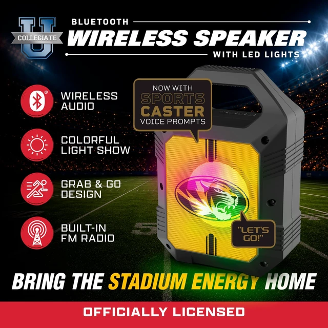 Alt view image 6 of 7 - SOAR NCAA ShockBox XL LED Wireless Bluetooth Speaker, Colorado Buffaloes