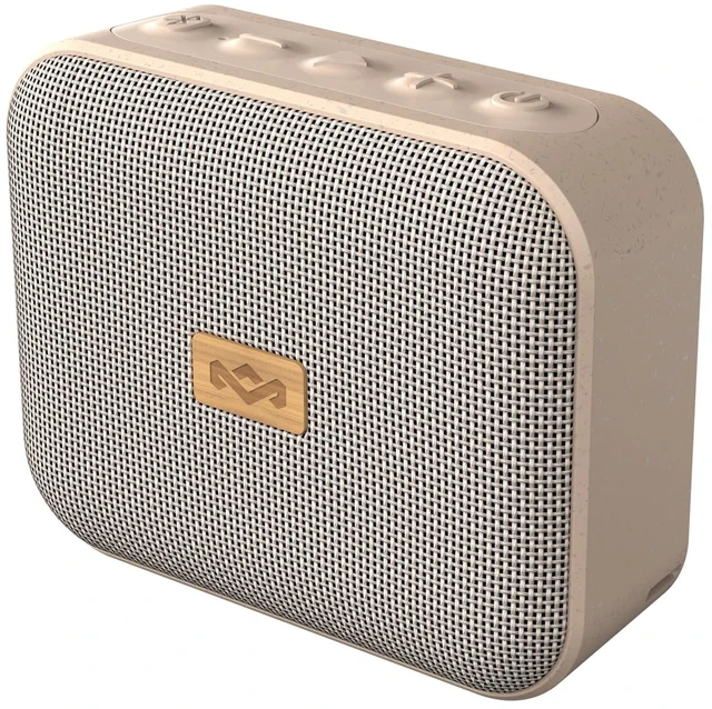 Main image of House of Marley Jammin' Portable Bluetooth Speaker, IPX5 Splashproof, 6-Hour Playtime, TWS Pair Mode, Eco-Friendly Design with Recycled Materials, Includes Lanyard, Compact Size (Cream)