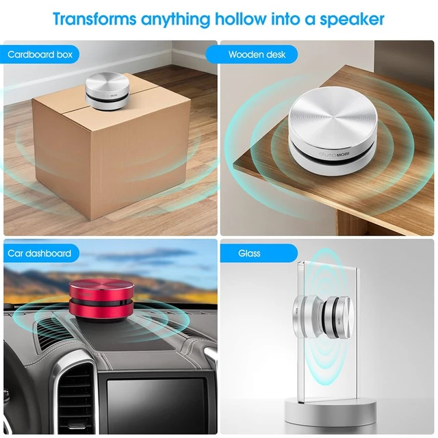 Alt view image 3 of 7 - Splenssy Wireless Mini Bone Conduction Speaker, Stereo Bass Sound Creative Portable Speaker Mini Size Music Player Built-in Mic Sound Box with Magnetic Adsorption Function