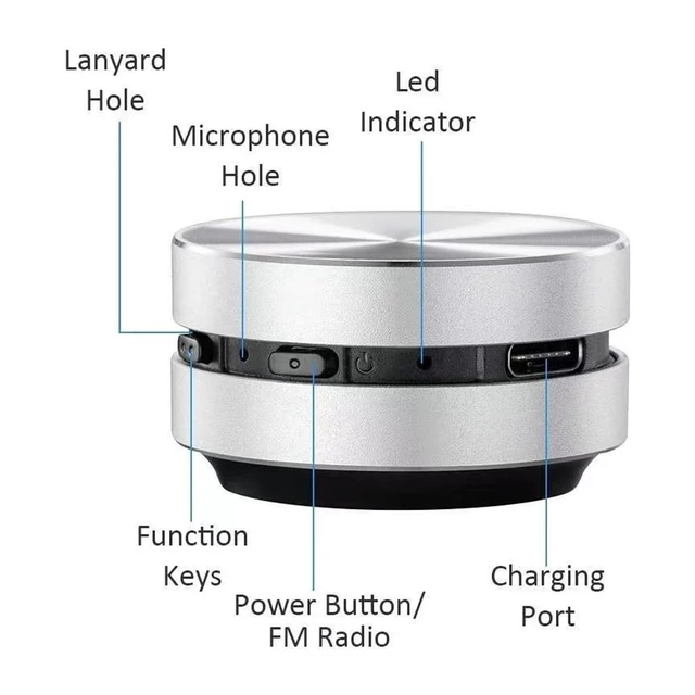 Alt view image 6 of 7 - Splenssy Wireless Mini Bone Conduction Speaker, Stereo Bass Sound Creative Portable Speaker Mini Size Music Player Built-in Mic Sound Box with Magnetic Adsorption Function