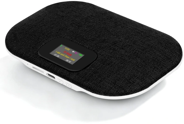 Main image of Under Pillow Speaker for Sleeping with LED Display, Black | Smart LED Display: Time, Lyrics, Battery Status & Volume Level. Built-in 500mAh Battery. 11mm Ultra-Flat. TF Card MP3 Player.