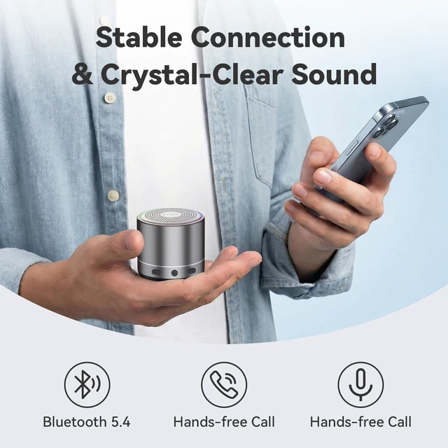 Alt view image 3 of 7 - Mini Bluetooth Speaker, 2026 Ultra-Light Mini Bluetooth Speaker, IP7 Waterproof Brief Design, Small Shower Travel Speaker for Outdoor, 8H Playtime, Perfect for Backpacking, Bike, Beach & Gift Gray