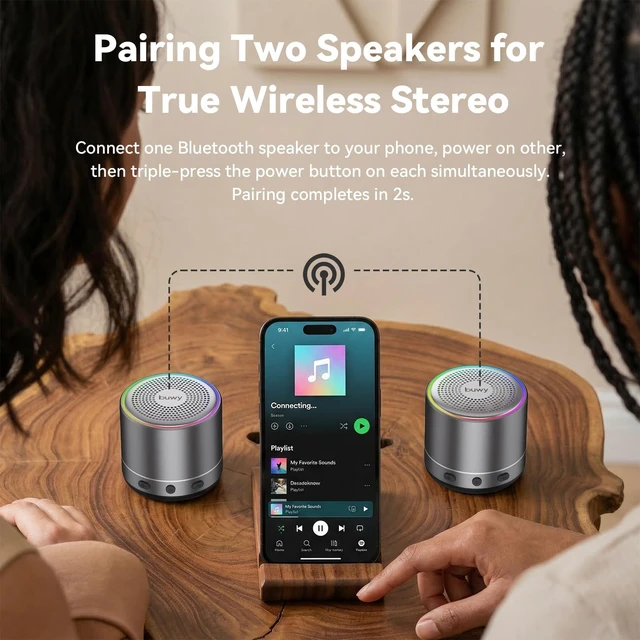 Alt view image 7 of 7 - Mini Bluetooth Speaker, 2026 Ultra-Light Mini Bluetooth Speaker, IP7 Waterproof Brief Design, Small Shower Travel Speaker for Outdoor, 8H Playtime, Perfect for Backpacking, Bike, Beach & Gift Gray