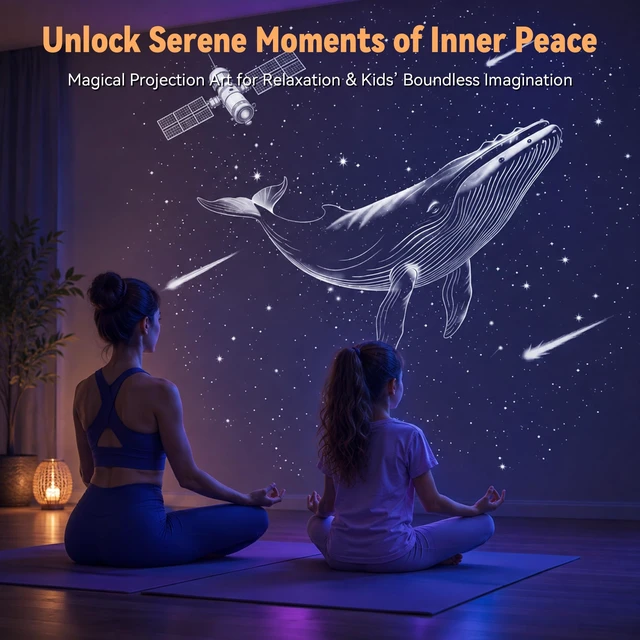 Alt view image 4 of 7 - 5
in
1
Portable
Speaker
Galaxy
Projector
Night
Light
8
White
Noise
Timer | 8 Projection Films Ocean Projector for Bedroom, Adjustable 360° Rotation, Nature Sounds Auto-off, 6.0 Bluetooth Dual Speaker