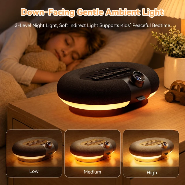 Alt view image 3 of 7 - Bluetooth Speaker with Galaxy Projector Night Light, 8 White Noise Timer | 8 Projection Films Ceiling Projector for Bedroom Adjustable 360° Rotation, Nature Sounds Auto-off, 6.0 Bluetooth Dual Speaker
