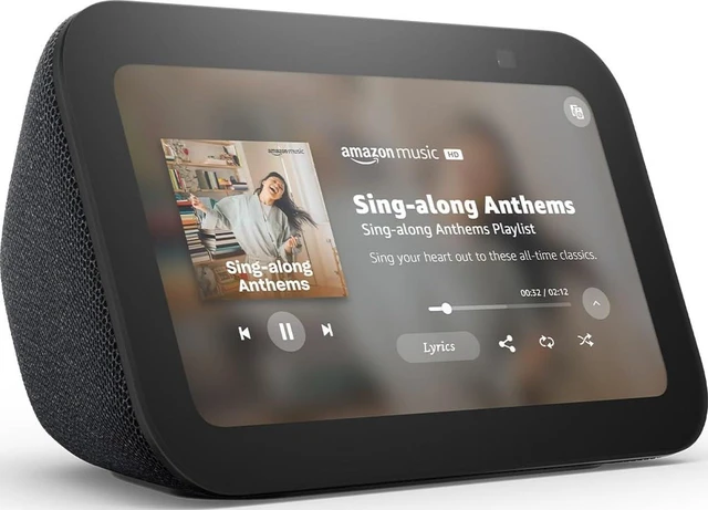 Main image of Amazon Echo Show 5 (newest model), Smart display, Designed for Alexa+, 2x the bass and clearer sound, Charcoal