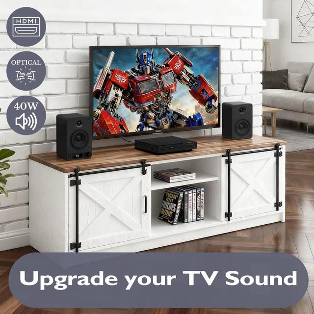 Alt view image 2 of 7 - LEMEGA Core X1 Active Bookshelf Speakers, 40W Stereo, HDMI ARC, Bluetooth | Optical, RCA, AUX & USB inputs, dimmable LED display, bass and treble control, remote included, matched 4in drivers, 40W