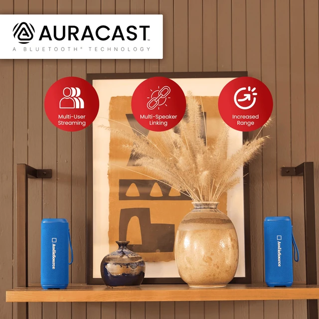 Alt view image 4 of 7 - Audiosource Waterproof Portable Bluetooth Speaker w/ Dual Passive Radiators | 30Watts|Dual Passive Radiators for Deep Bass|Bluetooth v5.4|Auracast Multi-Speaker Pairing|IP67 Waterproof|12H+ Battery