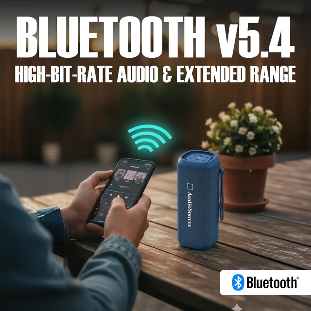 Alt view image 3 of 7 - Audiosource Waterproof Portable Bluetooth Speaker w/ Dual Passive Radiators | 30Watts|Dual Passive Radiators for Deep Bass|Bluetooth v5.4|Auracast Multi-Speaker Pairing|IP67 Waterproof|12H+ Battery
