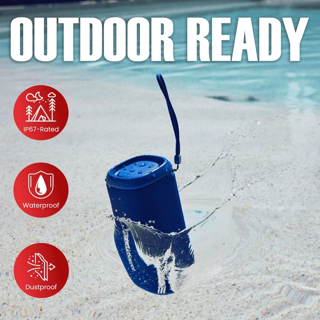Alt view image 6 of 7 - Audiosource Waterproof Portable Bluetooth Speaker w/ Dual Passive Radiators | 30Watts|Dual Passive Radiators for Deep Bass|Bluetooth v5.4|Auracast Multi-Speaker Pairing|IP67 Waterproof|12H+ Battery