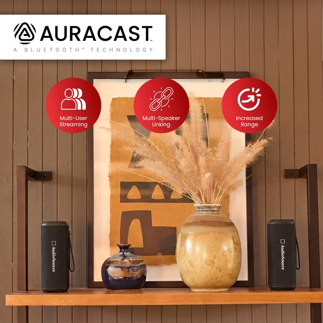 Alt view image 4 of 7 - Audiosource Waterproof Portable Bluetooth Speaker w/ Dual Passive Radiators | 30Watts|Dual Passive Radiators for Deep Bass|Bluetooth v5.4|Auracast Multi-Speaker Pairing|IP67 Waterproof|12H+ Battery