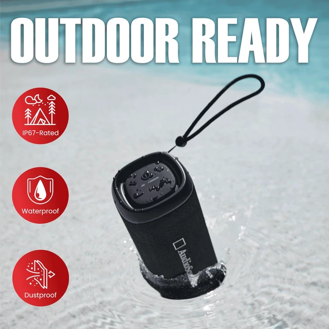 Alt view image 6 of 7 - Audiosource Waterproof Portable Bluetooth Speaker w/ Dual Passive Radiators | 30Watts|Dual Passive Radiators for Deep Bass|Bluetooth v5.4|Auracast Multi-Speaker Pairing|IP67 Waterproof|12H+ Battery