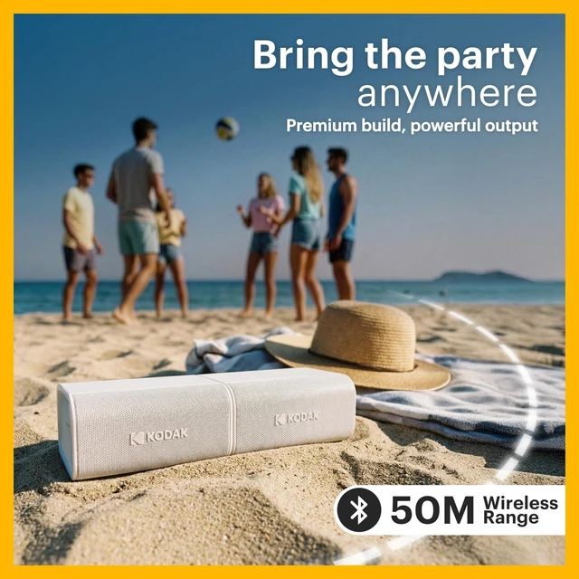 Alt view image 3 of 7 - KODAK SOUNDBRIX Plus 2 in 1 Splittable Magnetic Dual Portable Wireless Bluetooth Speaker Stackable Mono-to-Stereo Sound 8H Playtime IPX4 Splash Resistant Soundbar for Home Outdoor Travel Blasting Blue
